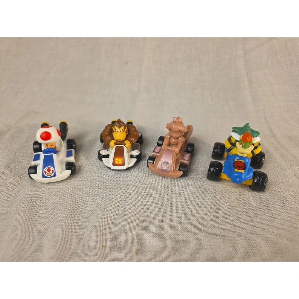 Nintendo Mario Kart 64 Toy Figures Lot Toad Donkey Kong Princess Peach Bowser